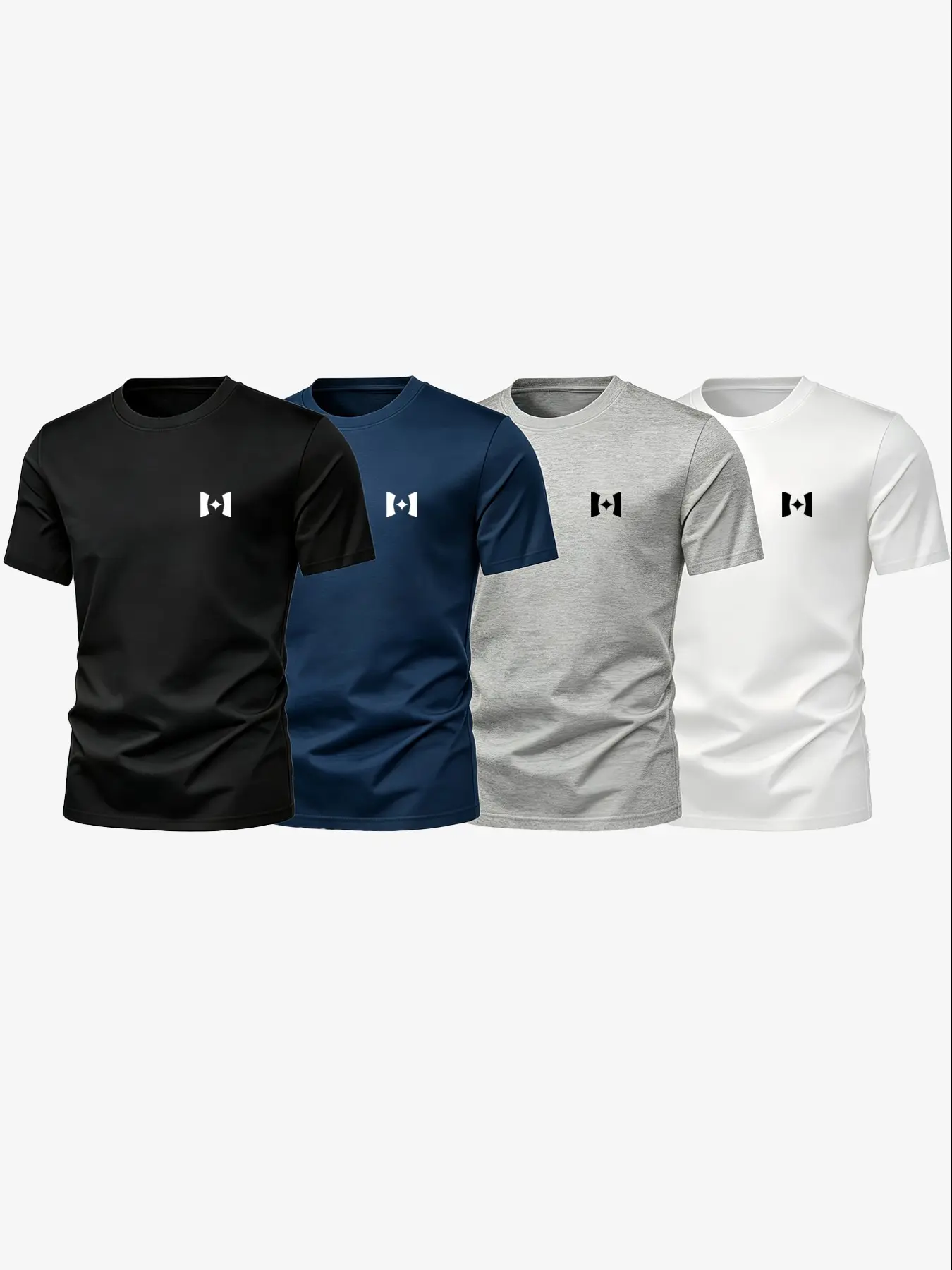 Summer Men's Basic Sporty Short Sleeve T-Shirt, Breathable Quick-Dry, Casual Loose-Fit, Gym Training, Multi-Color, Graphic Pattern