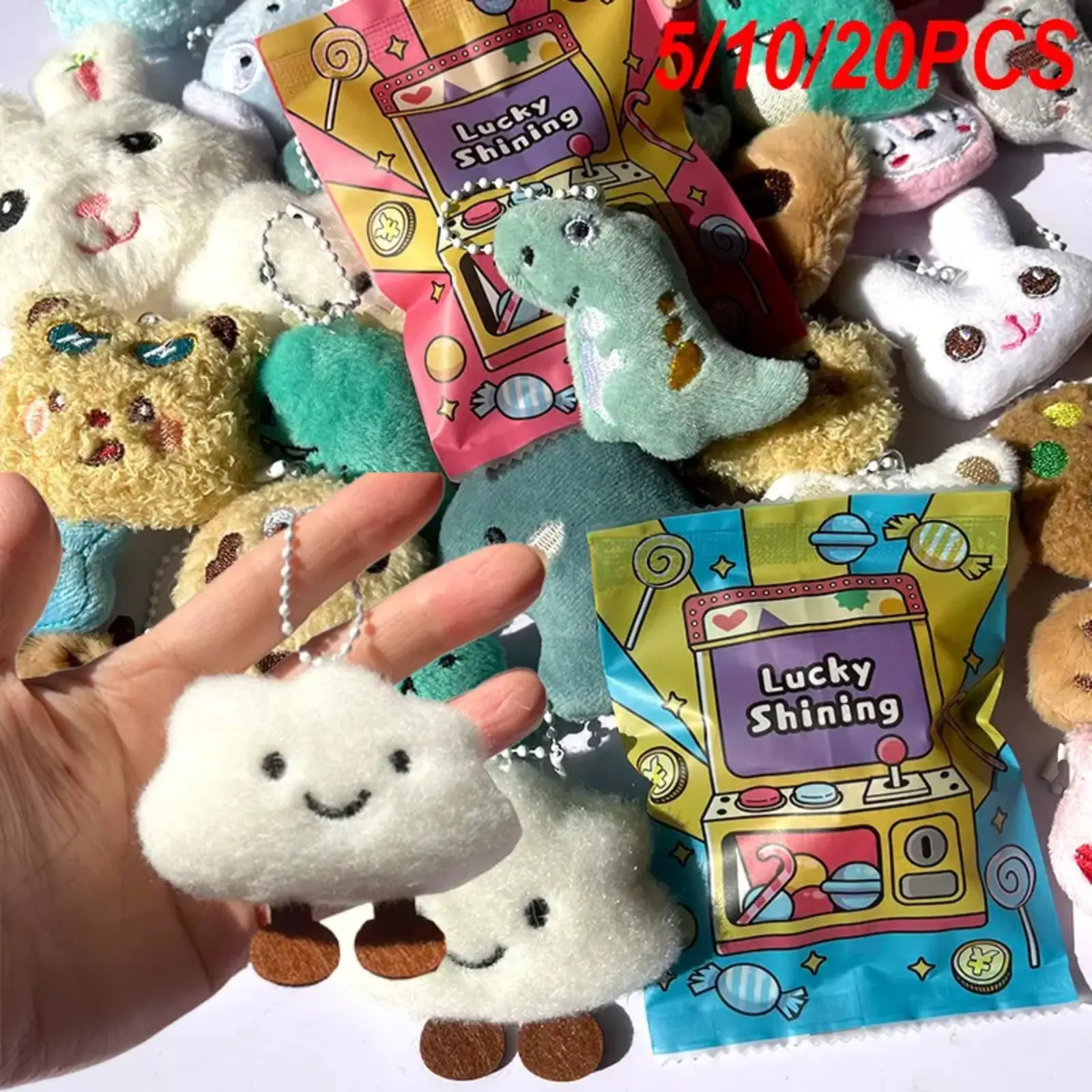 Plush Hanging Decorative Bags with Super Soft Fluffy Adorable Stuffed Animals, Cute Stuffies, Cute and Fun Design, Available in 5, 10 or 20 Pieces, Ideal Soft Cuddly Gift for Valentine’s Day, Birthdays and Holiday Celebrations