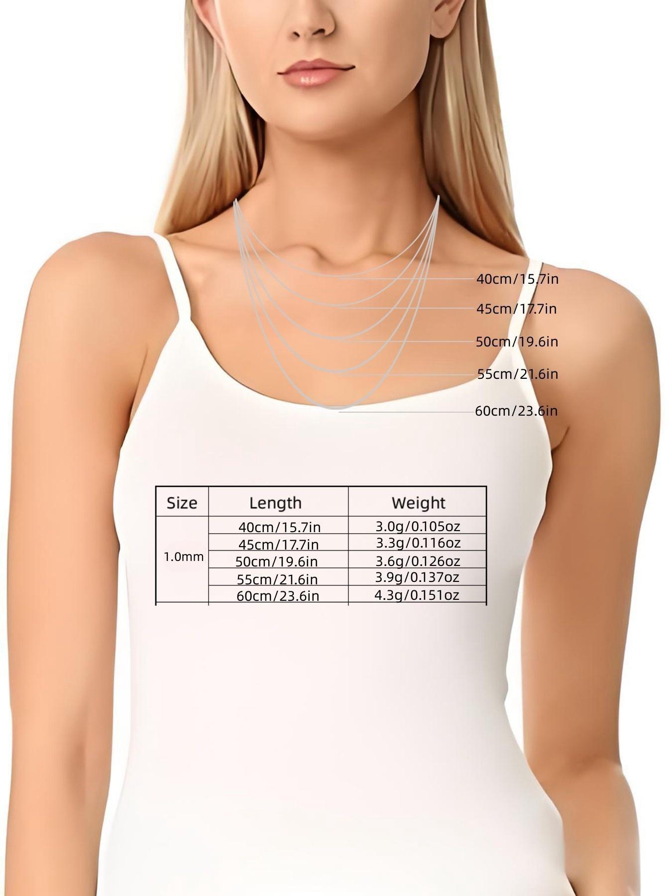 925 Sterling Silver Minimalist Chain Necklace for Women, Necklaces for Women, Elegant Necklace, Gifts for Girlfriend, 1 Count Hip Hop Style Chic Minimalism Versatile Jewelry for Parties and Music Festivals, Dainty Gift for Your Love