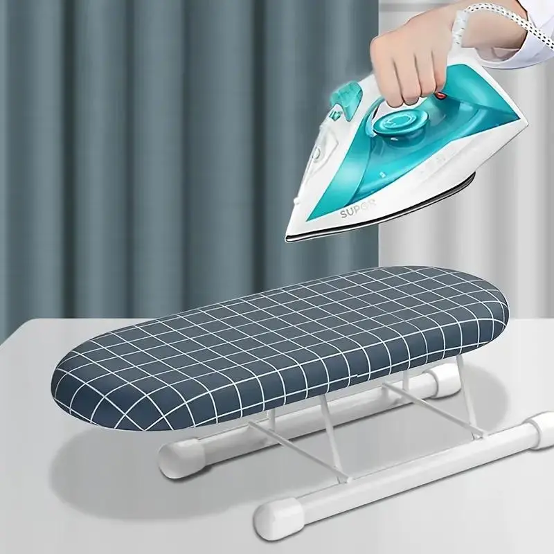 Portable mini desktop ironing board with non slip folding feet - heat-resistant pad, space saving folding design, suitable for sewing crafts, 10.2x4.3x3.1 inches, durable plastic structure, sewing ironing board