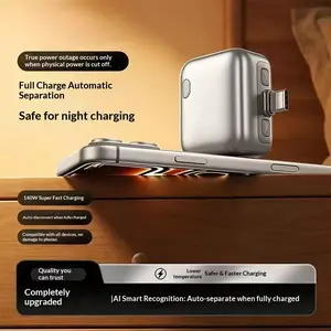 140w Super Fast Charging Adapter, Ai Smart Detection, Overcharge Protection, Universal Type-C Charger for All Smartphones and Tablets