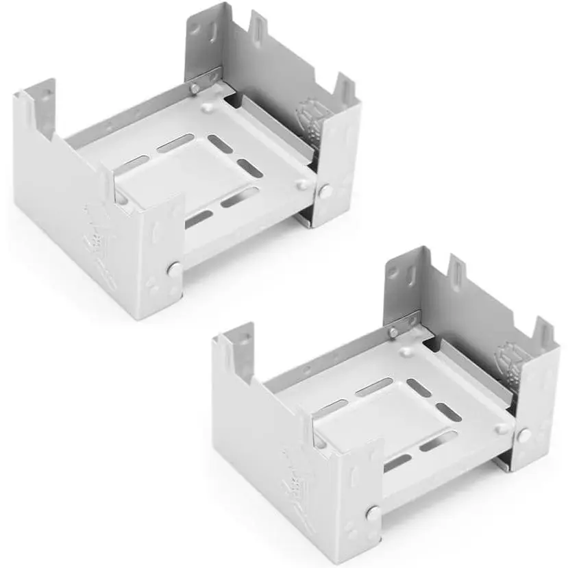 2 Pack Solid  Stove Portable Compact Mini Foldable Solid  Spirit Wax Tablets Stand Burner for Camping Outdoor Backpacking Hiking Trekking  Picnic