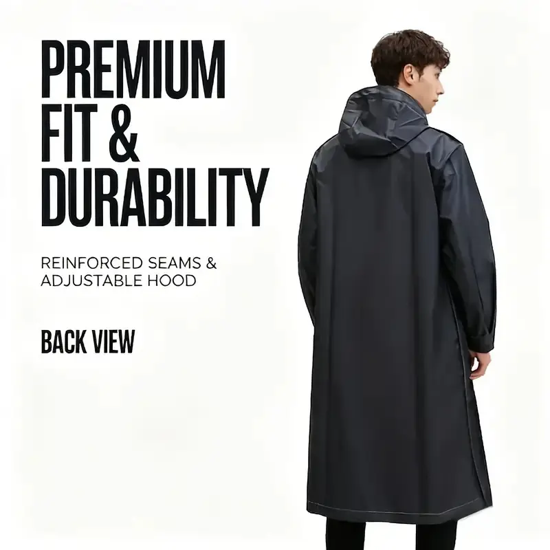 1-Pack Eva Raincoat, Lightweight Packable, Blocks Rain & Wind, for Adults, Commuters, Travelers, Reusable, Emergency Rain Poncho, Quick-Dry