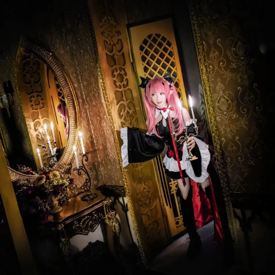 Seraph of the End Krul Tepes Comic Cute Vampire Witch Complete Cosplay Costume Set, Includes Fits Clothes & Skirt, for Festive & Party Supplies