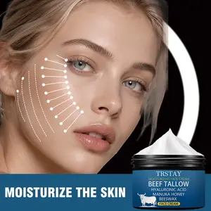 Trstay Manuka Honey Moisturizing Cream, Blended with Butter, Hyaluronic Acid, Beeswax, Daily Hydration, Silky Smooth Skin Care