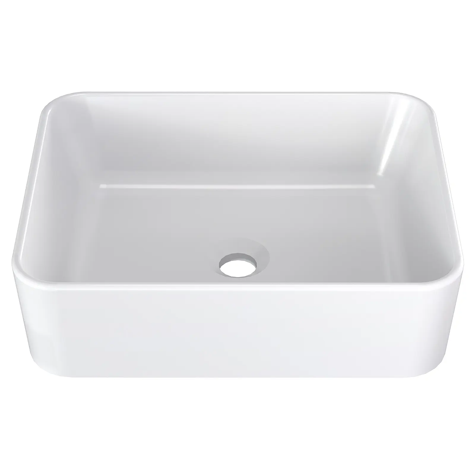 Sleek White Porcelain Ceramic Bathroom Vessel Sink, Rectangular, Square & Oval Countertop Vanity Basin, Modern Stylish Bathroom Sink for Powder Room, Guest Room & Family Bathroom Remodel