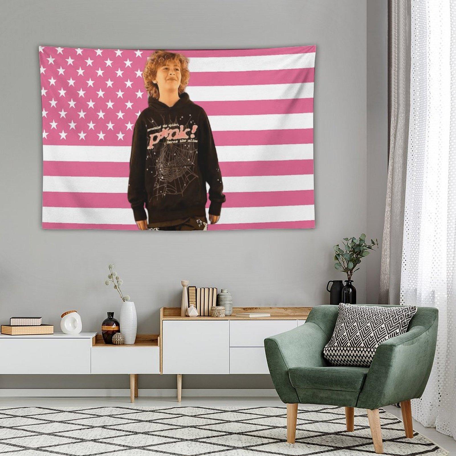Nelson Celebrity and Decorations Stuff American Pink Flags Wall Funny Tapestry Hanging Neumann Merch for Dorm Bedroom Decorative Aesthetic