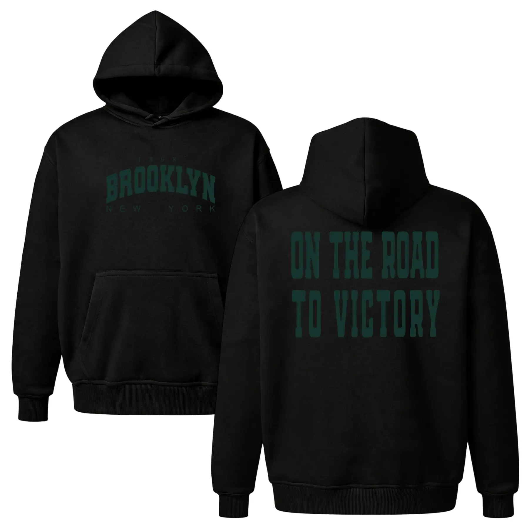 Brooklyn 1898 Varsity Hoodie, Oversized Y2K New York Sweatshirt, Retro 90s Athletic Pullover, Cozy Fleece Unisex Top, On The Road To Victory Streetwear, Cool Gift for Him/Sports Fan