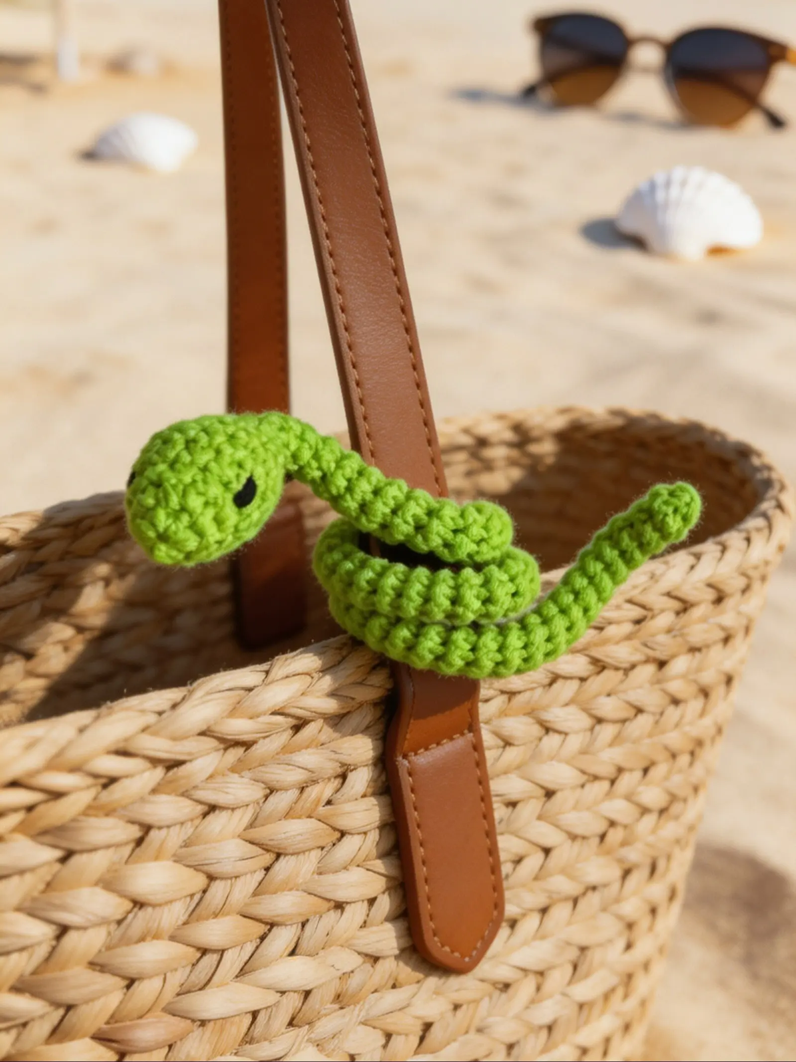 Poseable Crochet Snake Plush, Flexible Fidget Toy, Wristlet Bracelet, Desk Pet, Bag Charm, Car Hanging, Cute Handmade Gift