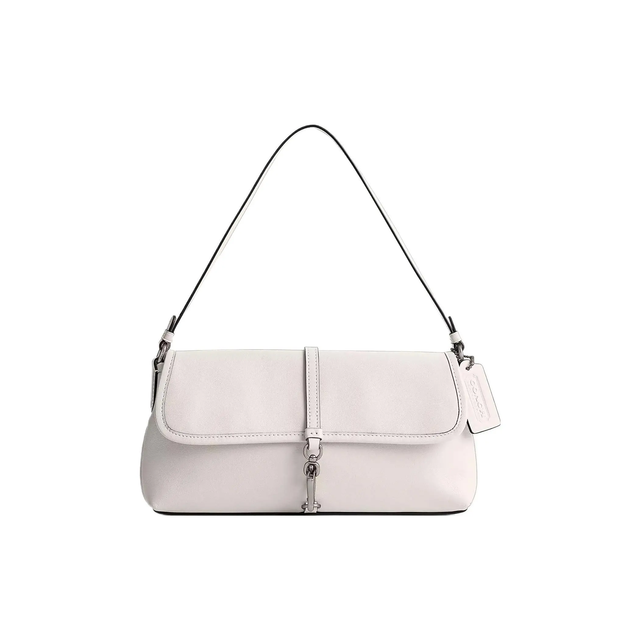 COACH Hamptons 26 Quilted Crossbody Handbag for Women in Silver and Chalk White