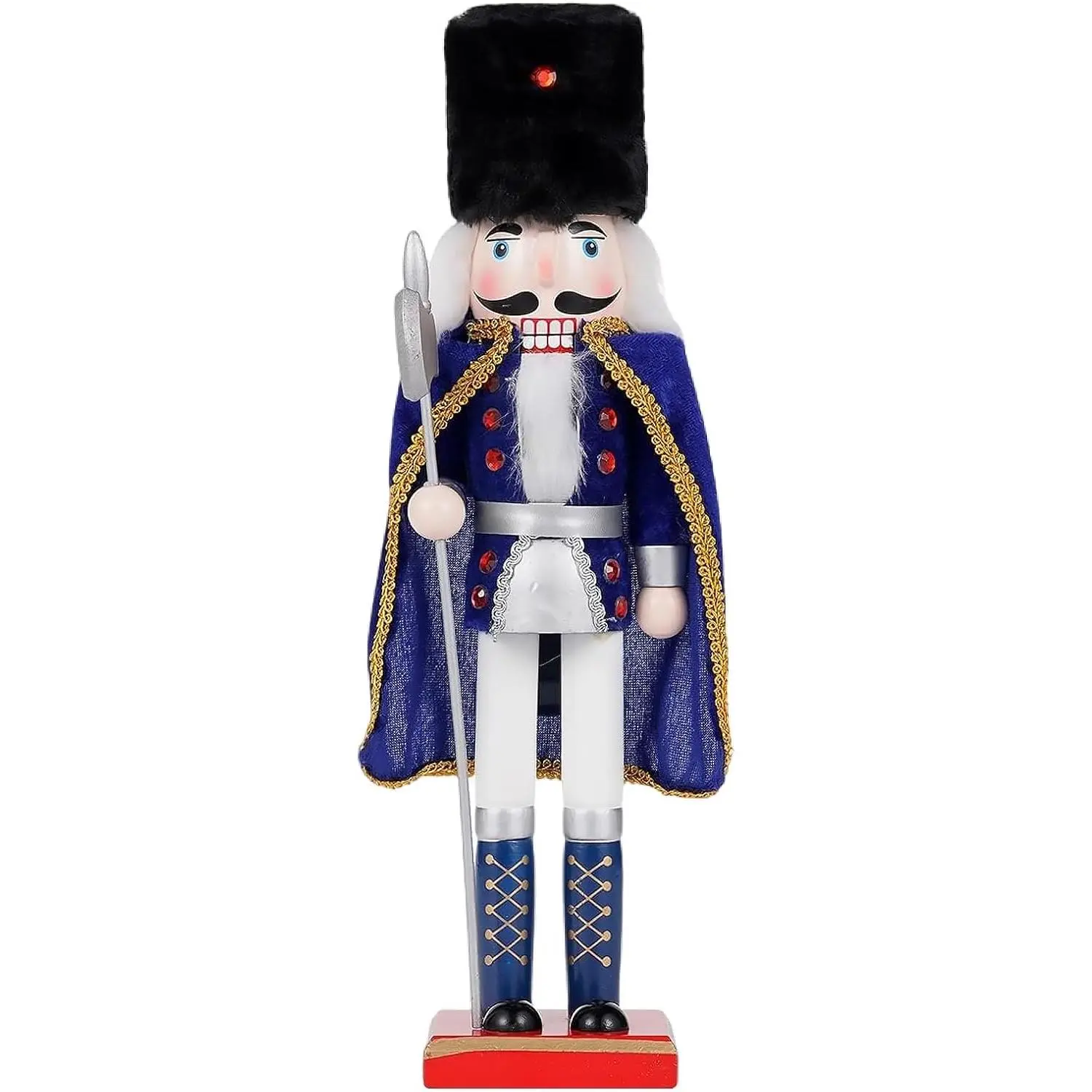 15 Inch Christmas Decorations Nutcracker Ornaments Wooden Nutcracker Figures Festive Collectible Nutcracker Gift for Table Desktop Fireplace Thanksgiving Christmas Decor (Navy Blue)