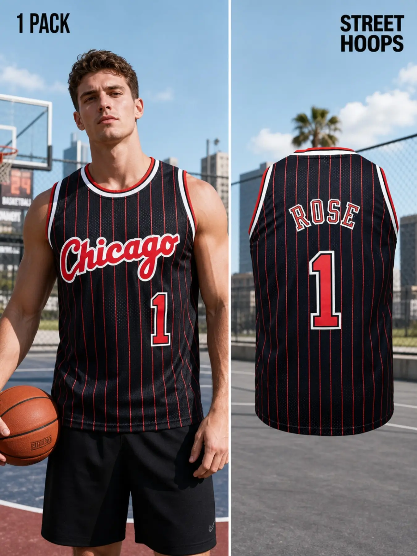 Chicago #1 City-Inspired Basketball Jersey | Stitched Mesh Retro Casual Street Top