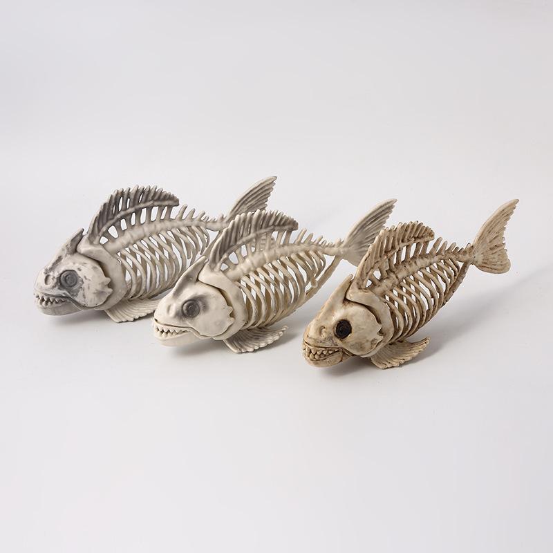 Piranha Plastic Skeleton Decoration, Creative Ornament of Simulated Animal Skeleton