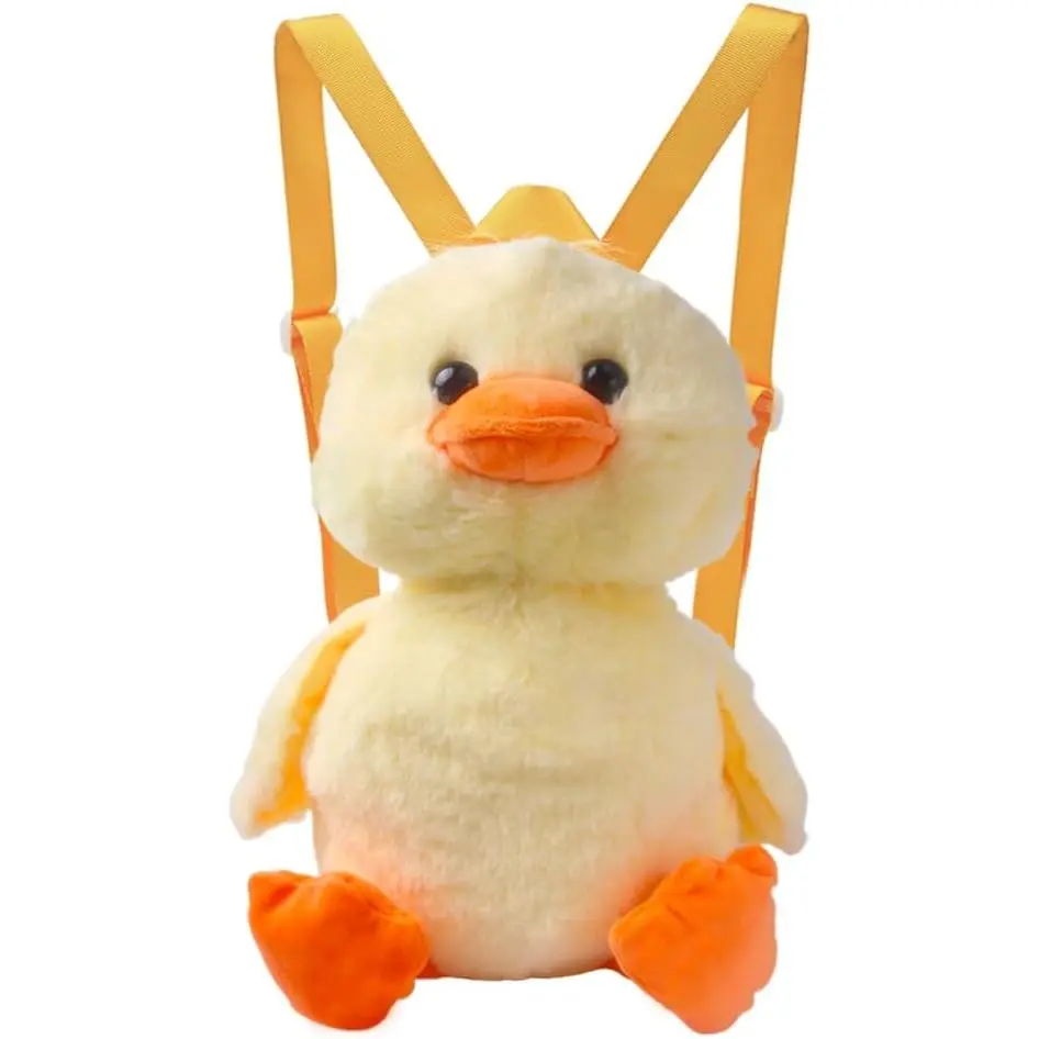 1 count Cute Mini Little Yellow Duck Design Backpack, Chain Adjustable Strap Cartoon  Novelty Bag