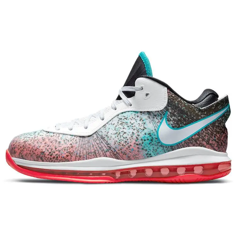 Nike LeBron 8 V2 Low Miami Nights Retro Basketball Shoes for Men – Blue and Pink Verifiable, with credentials and supporting global authentication