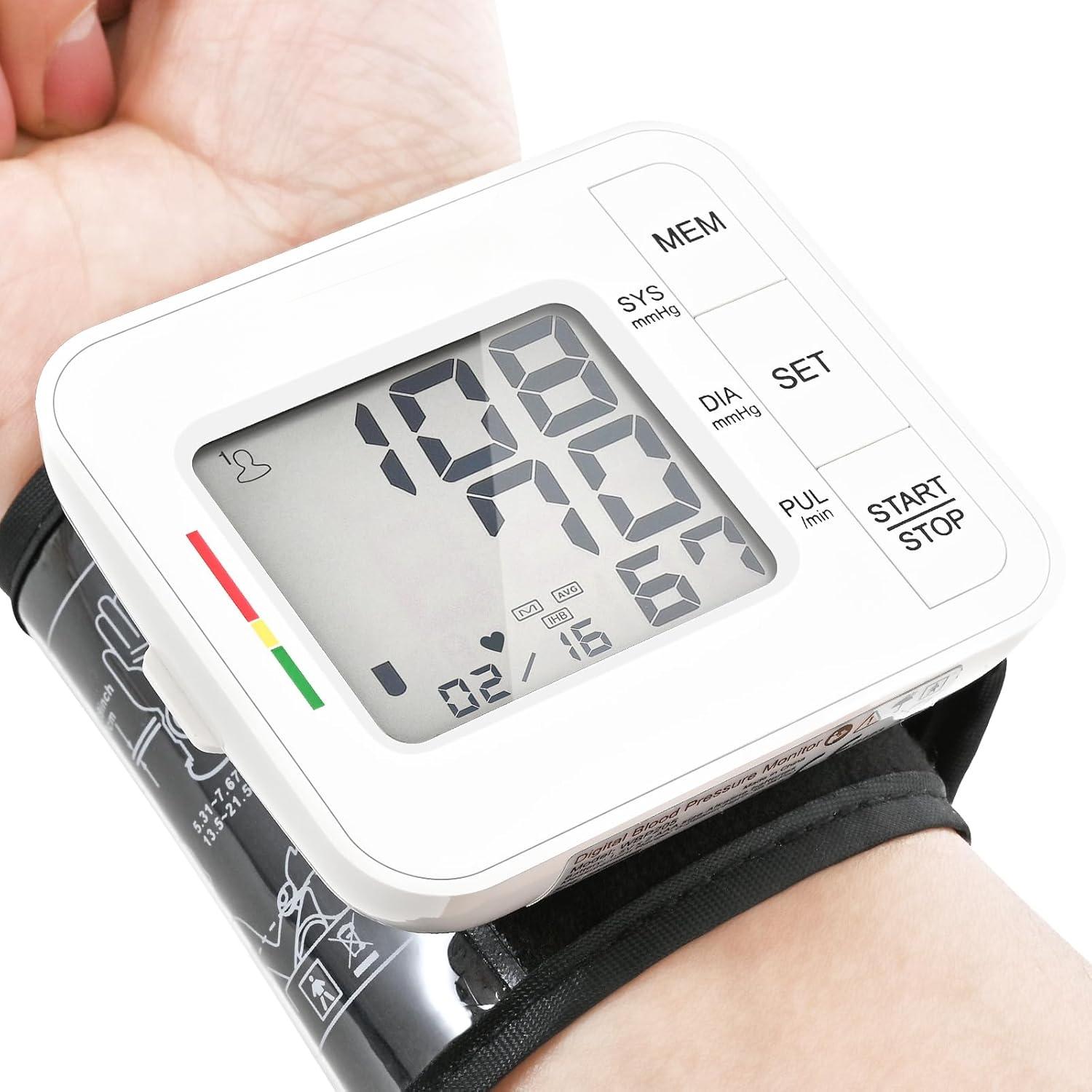 Blood Pressure Monitor for Home Use,Automatic Wrist Blood Pressure Monitor,Adjustable Wrist Blood Pressure Cuff (5.3-8.5") 2*90 Reading Memory Digital Blood Pressure Machine with Carrying Case Blood Pressure Monitor for Home Use,Automatic Wrist Blood Pressure Monitor,Adjustable Wrist Blood Pressure Cuff (5.3-8.5") 2*90 Reading Memory Digital Blood Pressure Machine with Carrying Case