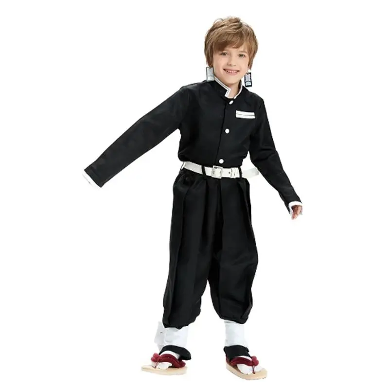 Kids' Demon Slayer Anime Polyester Cosplay Costumes - Tanjiro, Nezuko, Shinobu Full Outfits for Halloween Attire, Christmas Gifts