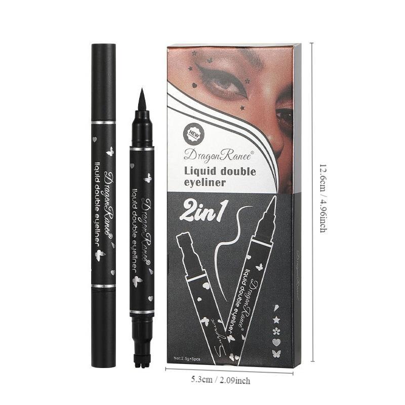 Double-Ended Eyeliner Stamp Pen Set, 5pcs Waterproof Long-Lasting Eyeliner Pens, Quick-Drying with Precise Flexible Tip and Comfortable Grip, Professional Daily Makeup Accessories #TOP PICKS