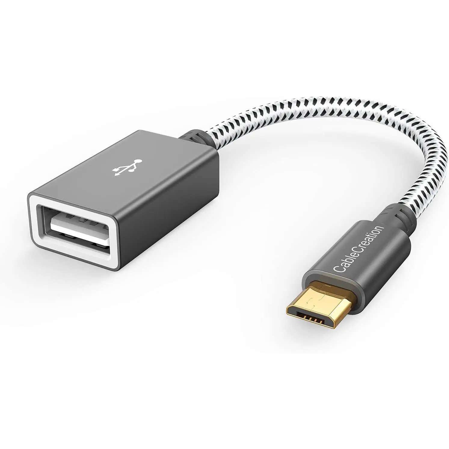USB to  USB Adapter, 0.15m, Male to Female, for -B Devices, Flash Drive, , Keyboard,  Controller,  Space Gray