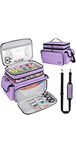 Large Sewing Supplies Organizer(13 x 8 x 9 in),-Layer Sewing Accessories and Organizer Case Bag,Protable Travel Sewing Box Sewing Basket for Sewing,Black(Bag Only)