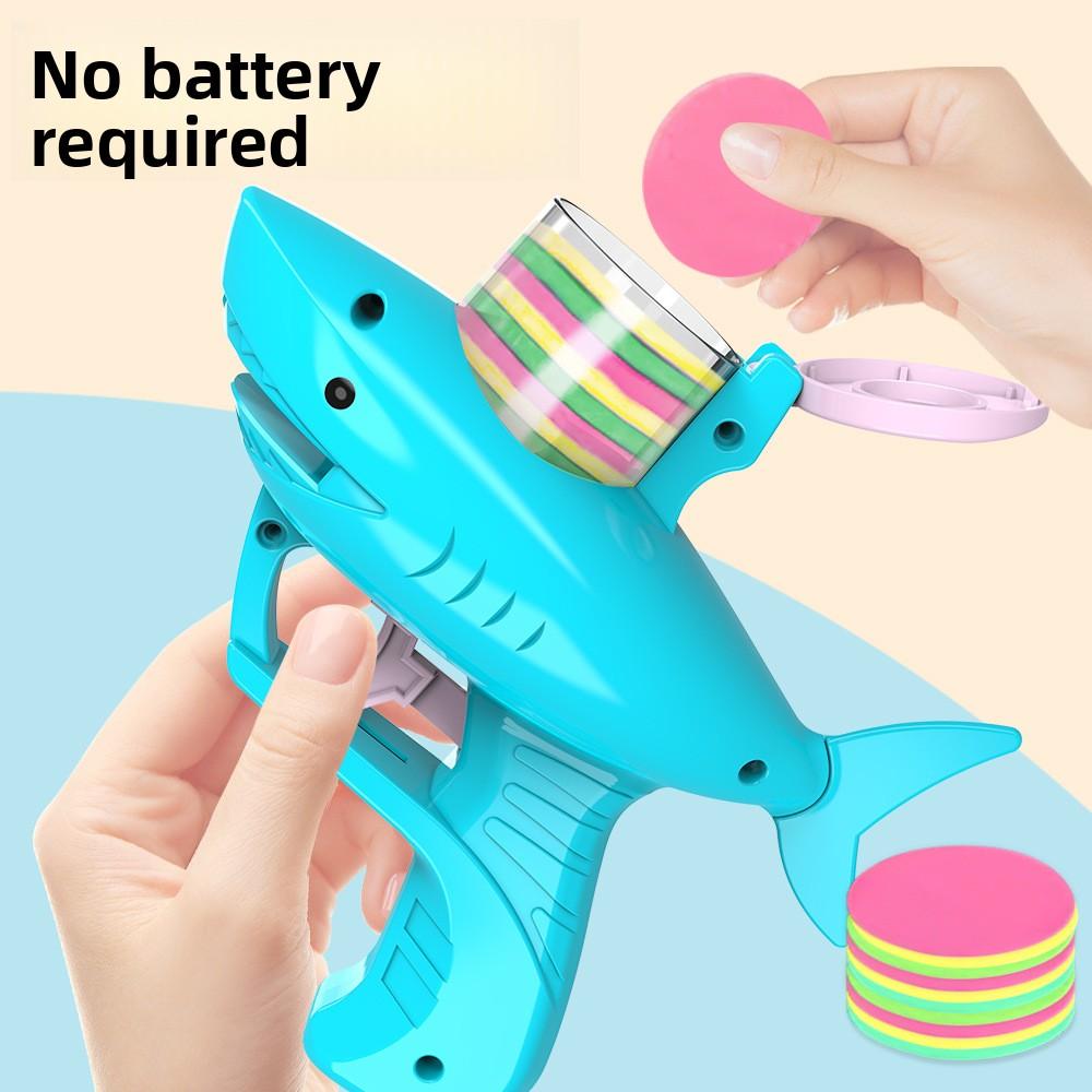 Children's Fun Shark UFO Gun Carrot Gun Parent-Child Outdoor Soft-Bullet Battle Continuous Launch Toy
