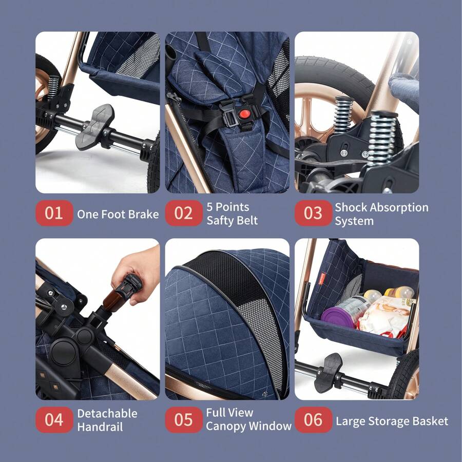 AobtkelBabystroller,dealsforyoudays,4-in-1Portable & Foldable YoungstersStroller with Sun,High & Quality &Lightweight Travel Stroller For BabiesOutdoorfun,Adjustable Stroller AndAccessories Combo Set, One ClickFolding,##Summervibes