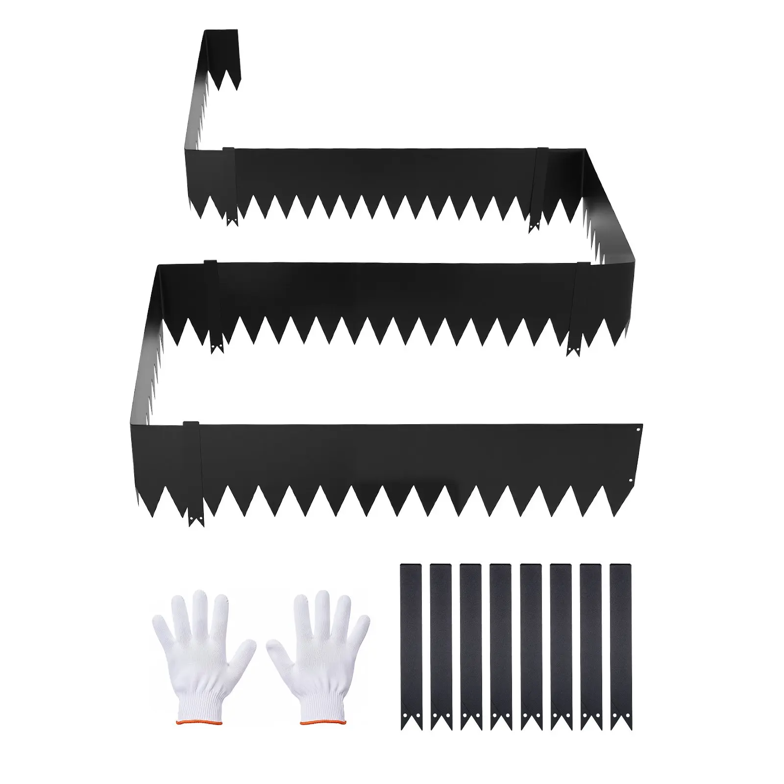 【DealsForYouDays】VEVOR Galvanized Steel Landscape Edging, 6-Pack 40x 10 Inch Metal Edging for Landscaping with 8 Mounting Clips, Heavy Duty Metal Garden Edge Border for Flower Bed, Yard Pathway, Black