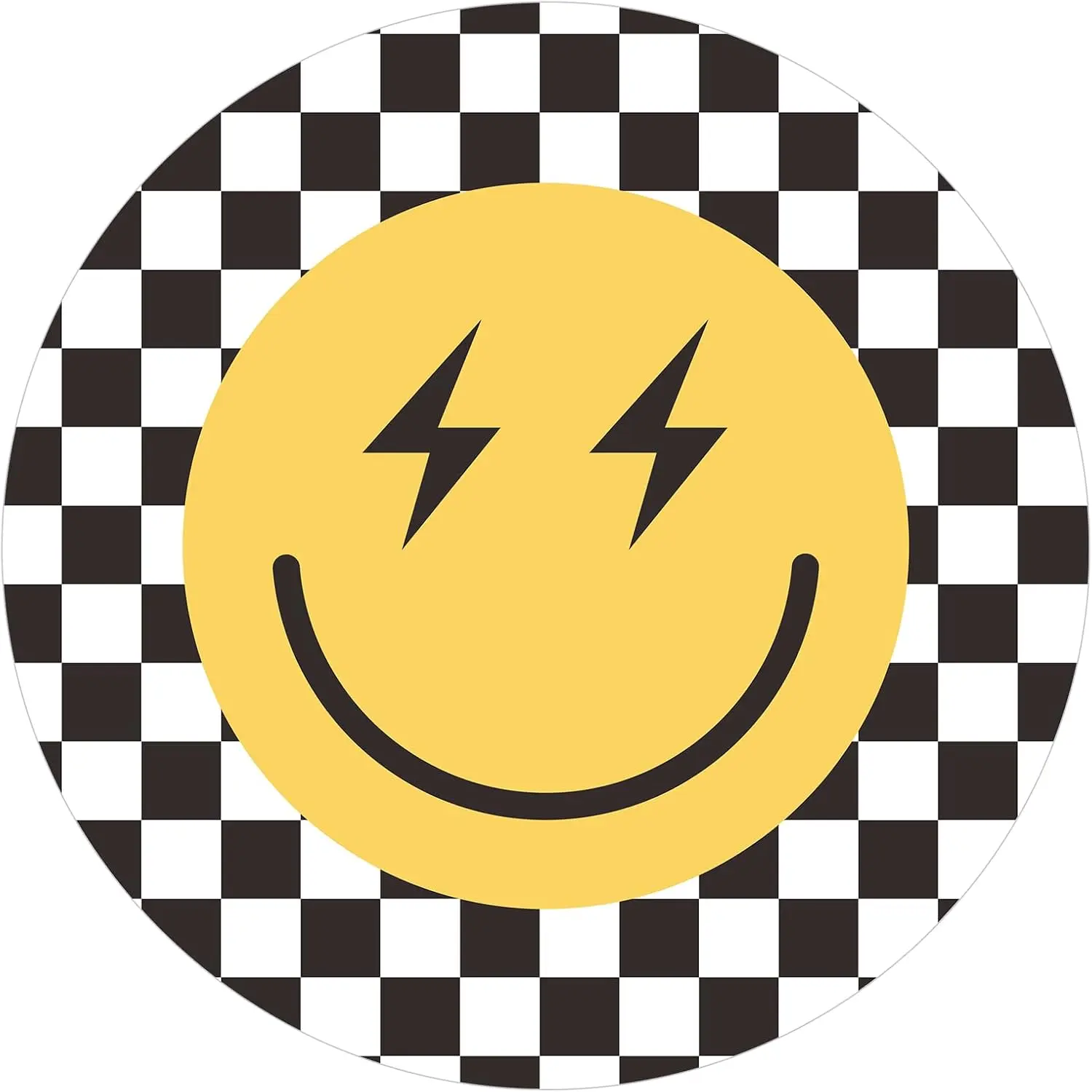 Happy  Birthday Stickers - 480 count Personalized Checkerboard Smiley  Sticker 1.5 Inch Self-Adhesive First Birthday Stickers for Envelope Seals and  Happy  Birthday Decorations