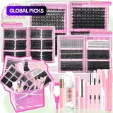 【Black Friday】Lash Clusters Kit, Mega, Ultra, Dramatic, Volume, Full, Spikes, Bottom Lashes, Voluminous False Eyelashes, Waterproof Lash for Beginners & Pros, Easy DIY at Home, Soft Comfortable Easy-Apply Natural Look for Daily Makeup #GLOBAL PICKS