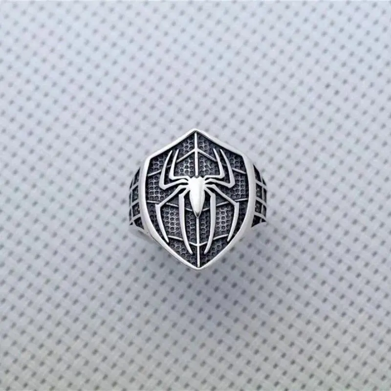 New Arrival Personality Spider Design Vintage Thai Silver Man Party Ring Jewelry Birthday Gifts Never Fade