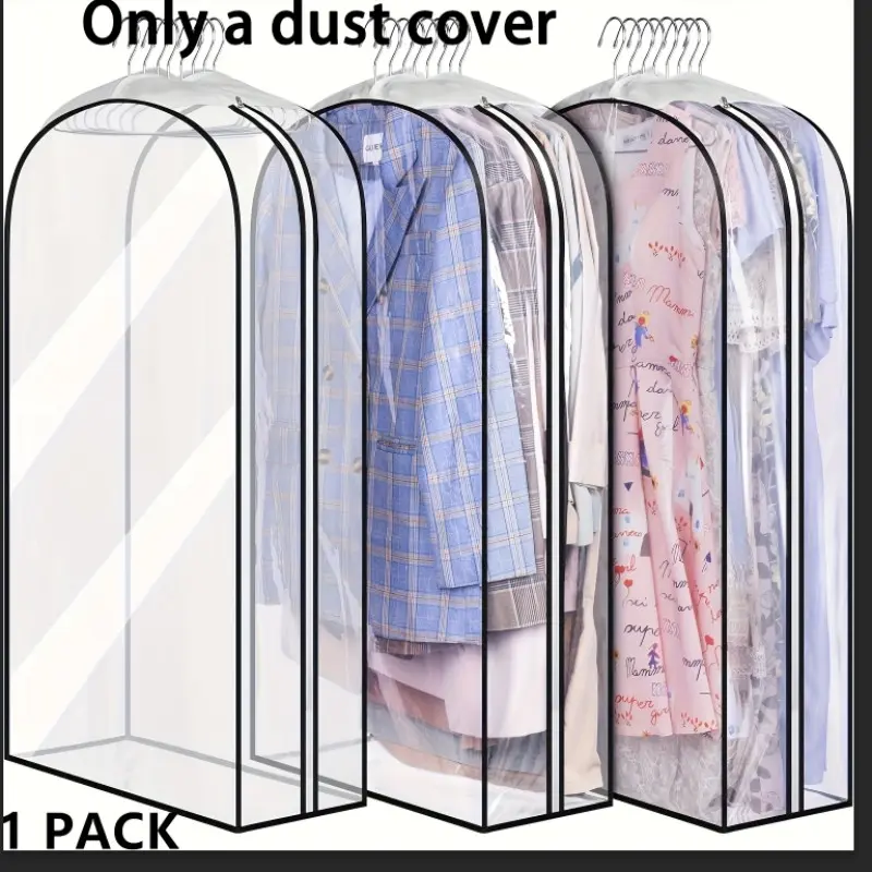10 Inch Thick Transparent Clothes Storage Bag, 40 Inch Closet Hanging Clothes Bag, Household Dust Cover, Ideal for Shirts, Coats, Dresses, Organize Your Wardrobe