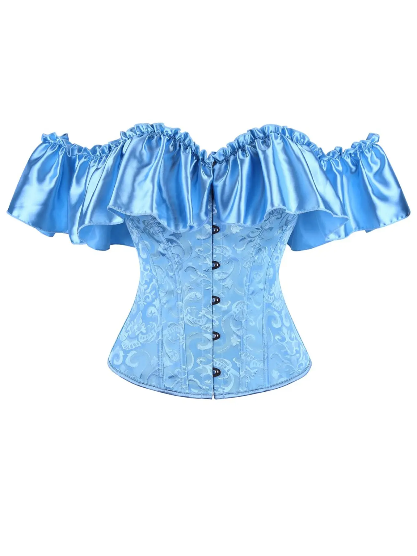 Women's French Vintage One-Shoulder Silk Floral Ruffle Bodysuit, Waist Cinch and Lift, Perfect for Holidays or Daily Wear