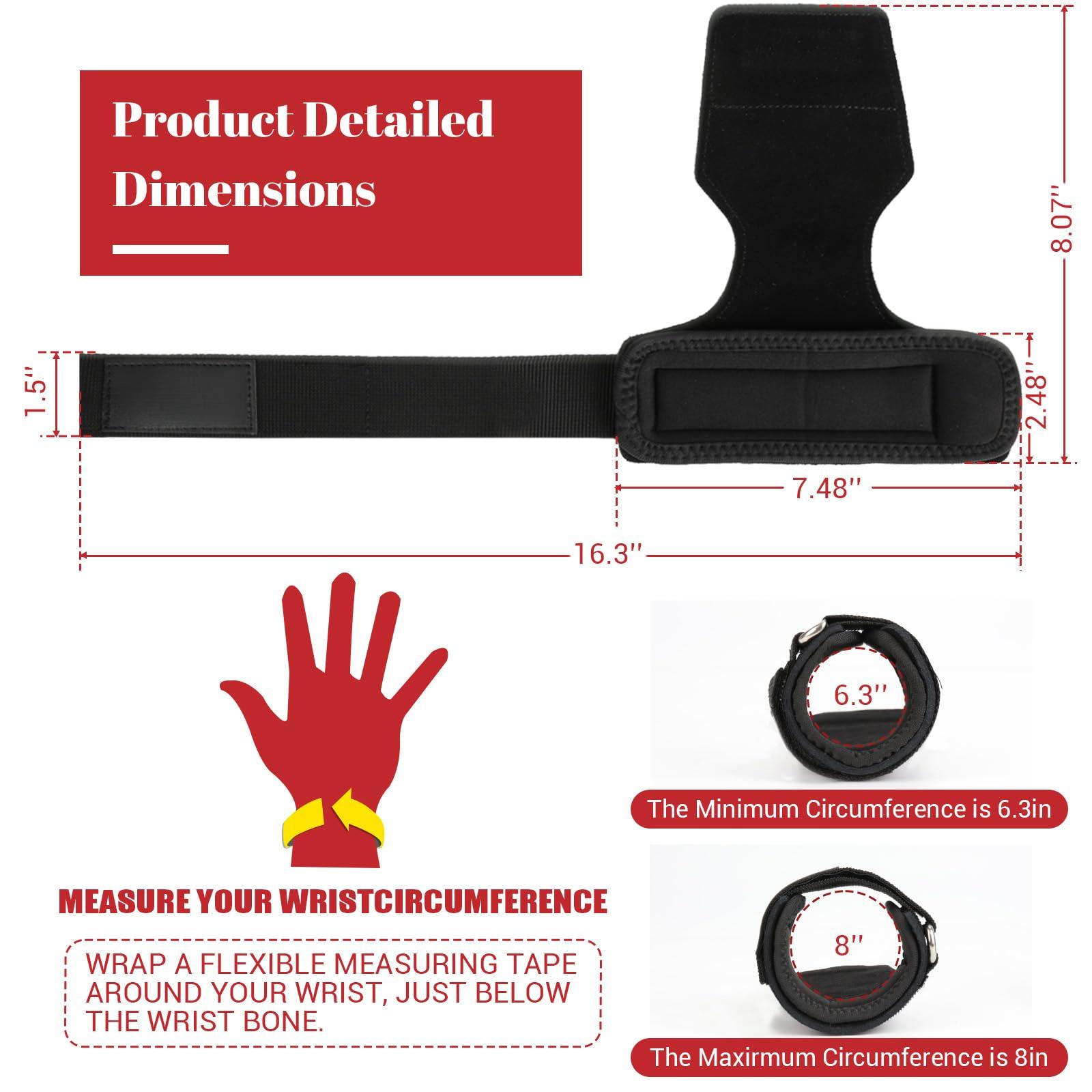 Weight Lifting Wrist Strap, Double Layer Leather Wrist Strap for Deadlift and Powerlifting, Adjustable Neoprene Padded Gym Workout Lifting Hooks (Pair)