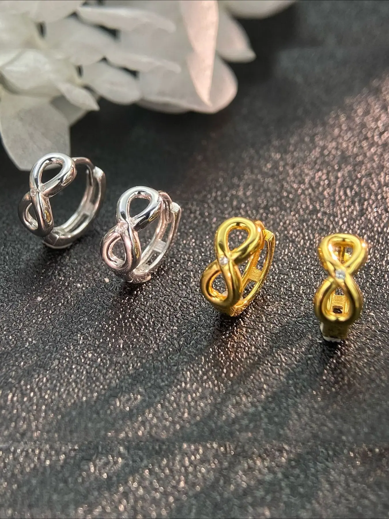 S925 Sterling Silver Earrings, Hollow Infinity Symbol, Women's Mobius Cold Style Studs, Elegant Jewelry for Daily Wear