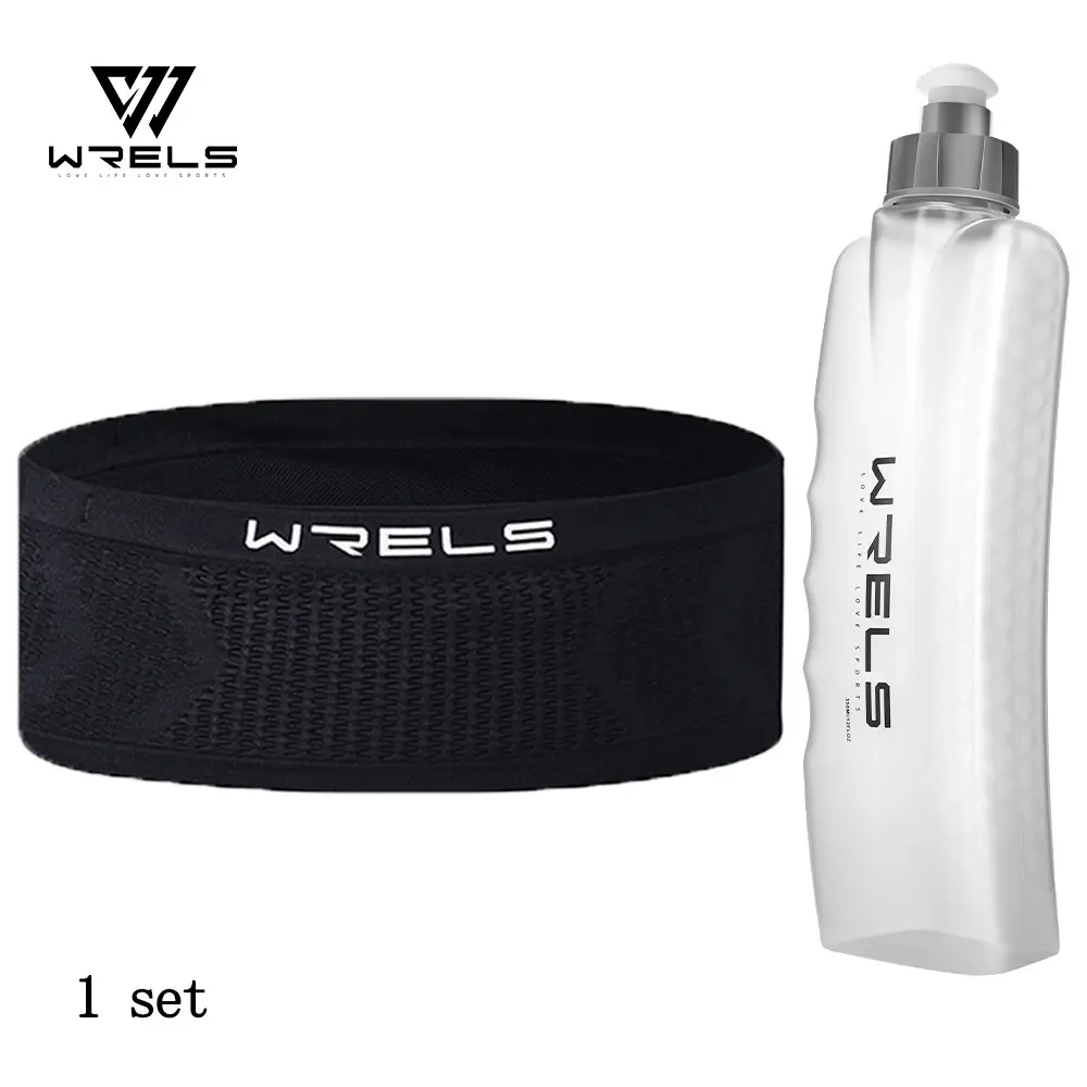 Wrels Sports Waist Bag and Water Bottle Set, Large Capacity Breathable Waist Bag, Convenient Arc-Shaped Running Water Bottle, Outdoor Running Gear