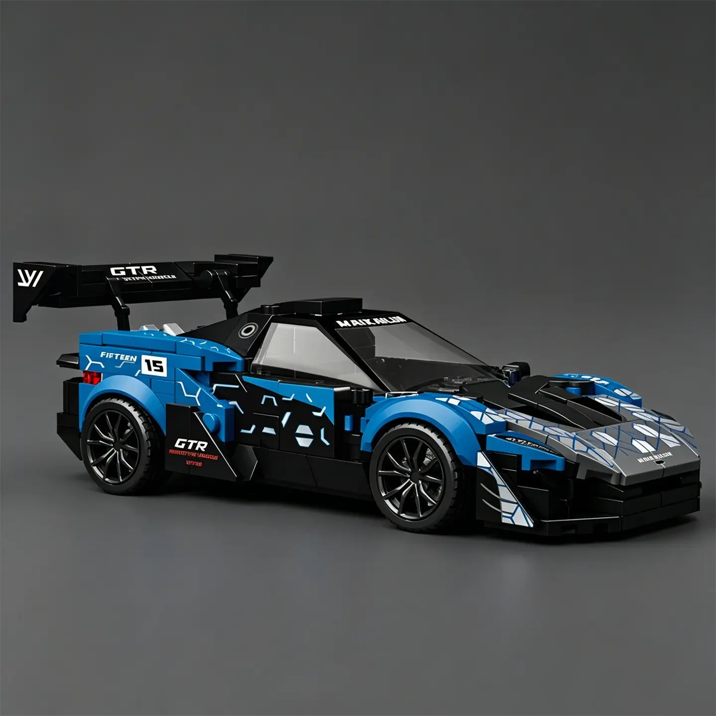 City Series Moc Super Car Building Blocks Toy, 288+ Pieces Blue Sports Car Model, DIY Assembly, Perfect Gift, Collectible Racing Vehicle