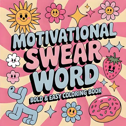Motivational Swear Word Coloring Book for Adults, Bold & Easy Thick Large Lines Adult Coloring Pages, Stress Relief Anxiety Relief Emotional Venting Self Care Relaxation Coloring Book, Adult Only Stress Dump Activity Book for Beginners, Mental Relaxation