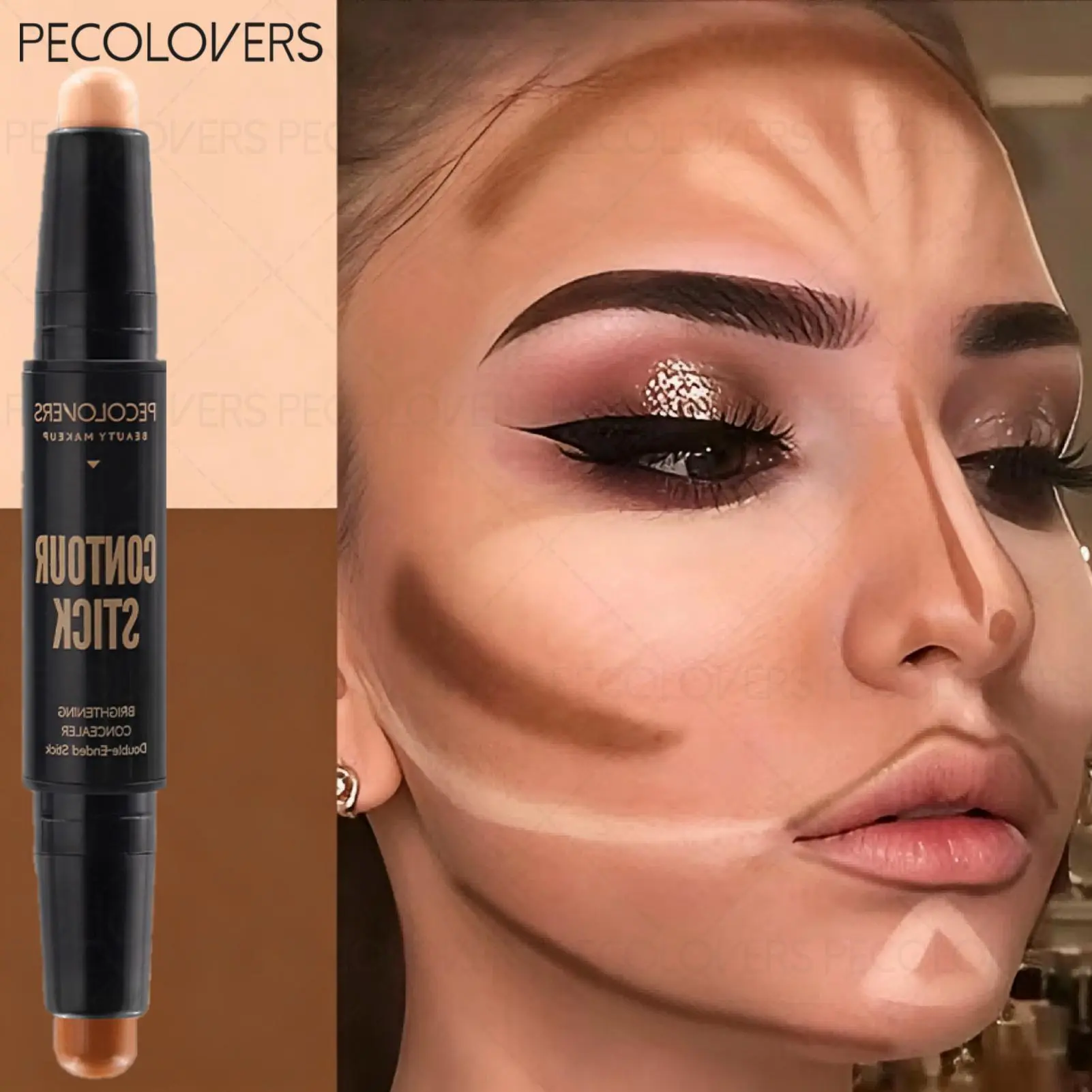 1PC Concealer Stick , Concealer Full Coverage Stick, Double Pointed Grooming Stick, Create Flawless Skin, Complexion Perfecting, Suitable for All Skin Types, Portable Travel Makeup, Lasting Colors Makeup