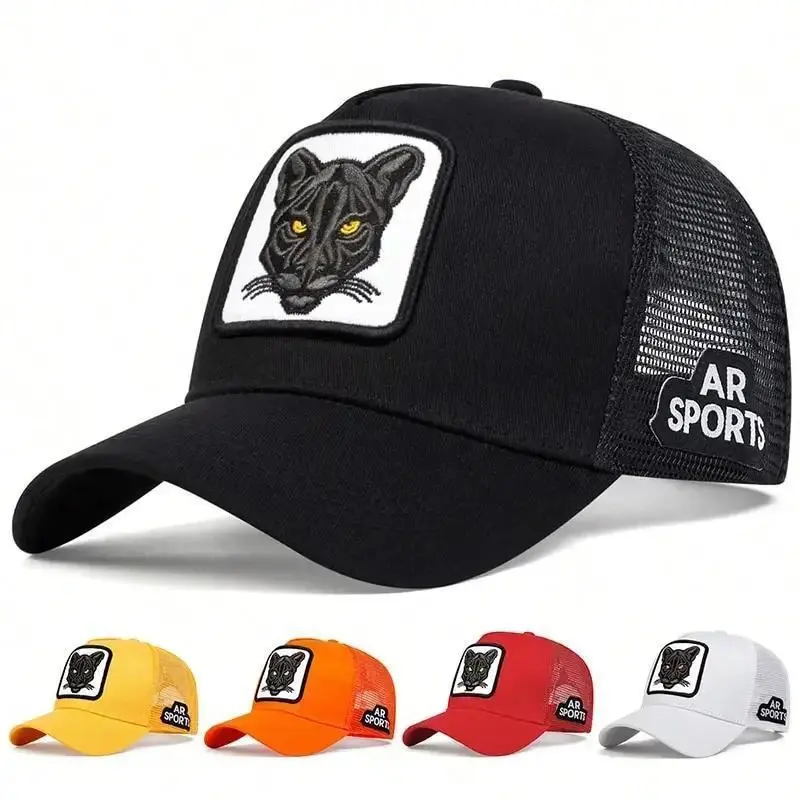 Unisex PANTHER Embroidery Baseball Net Caps Spring and Summer Outdoor Adjustable Casual Hats Sunscreen Hat