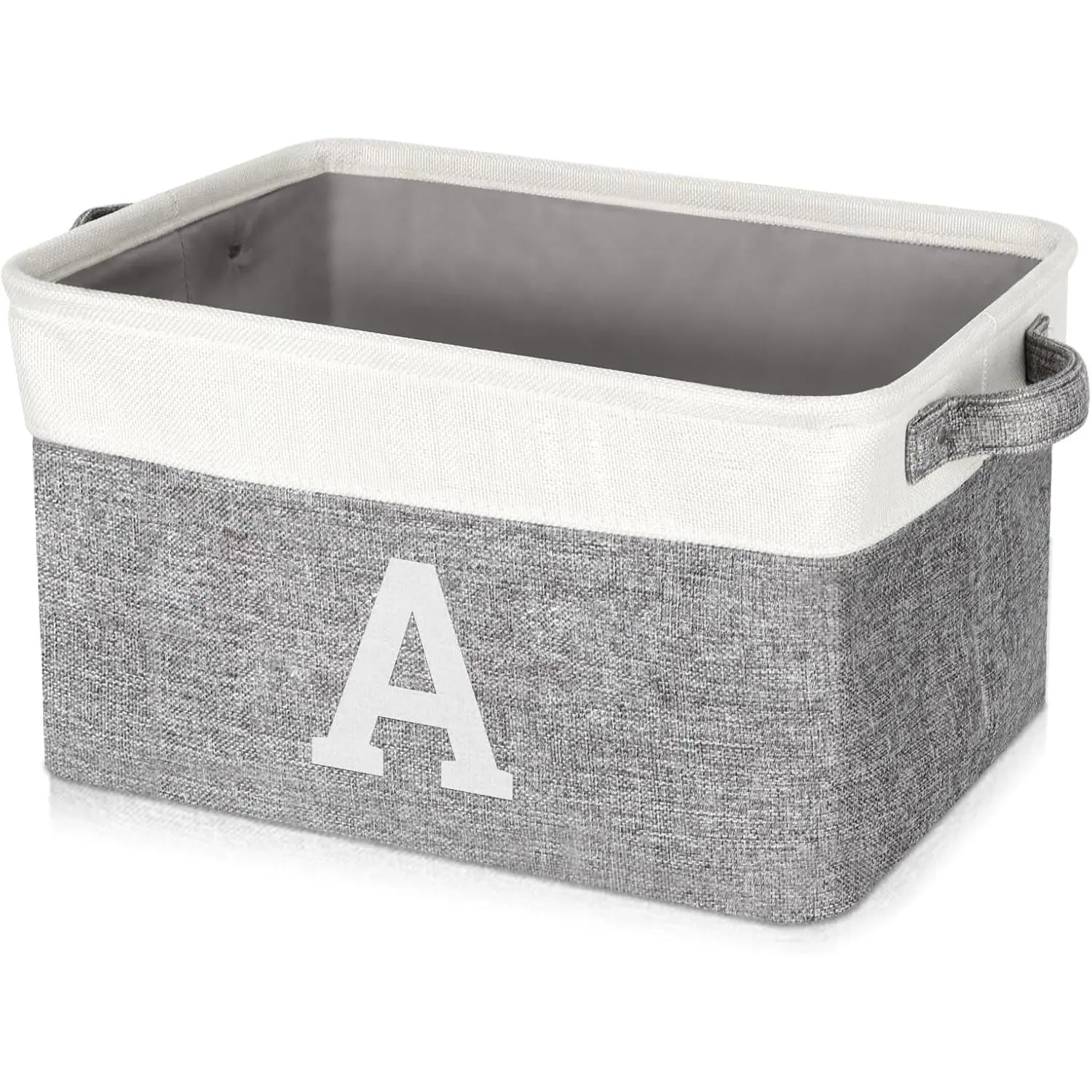 Personalized Gifts Storage Basket Fabric Storage Bins for Shelves, Monogrammed Gifts Storage Baskets for Organizing, Decorative Storage Baskets for Pantry Closet Office Living Room (Letter A)