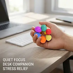 6-Pack Silicone Magnetic Balls, Stress Relief Tool, Quiet Sensory Desk Gift, Unisex, Ideal for Adults & Teens, Office/travel, Easter Party Prize