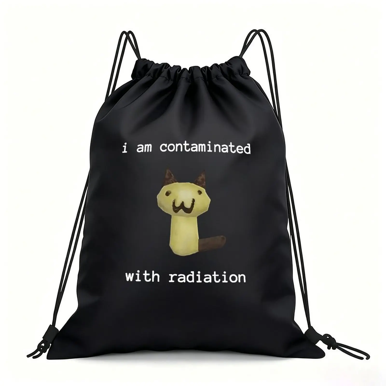 Portable Drawstring Sack Bag with Custom Graphic Print, Waterproof Polyester String Backpack for Gym Workout Swimming Hiking