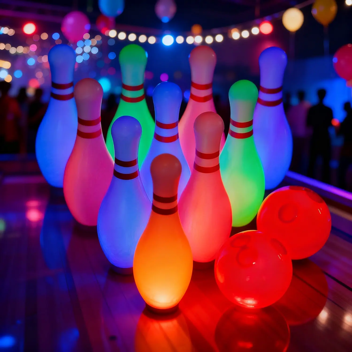 12pcs Light Up Bowling Set – Includes 10 Pins & 2 Balls, Illuminated Bowling Game for Indoor & Outdoor Play, Height 7.87in, Safe Durable Material, Fun for Kids & Adults, Perfect Family Party & Backyard Activity
