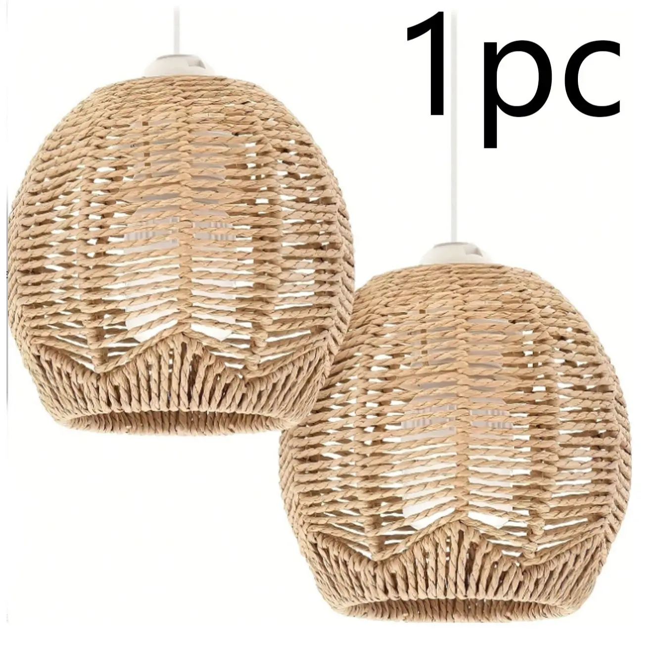 Artistic Woven Lamp Shade, Basket Weave Light Cover, Perfect for Home Dining Room, Café, Tea Shop, Elegant Lighting Fixture