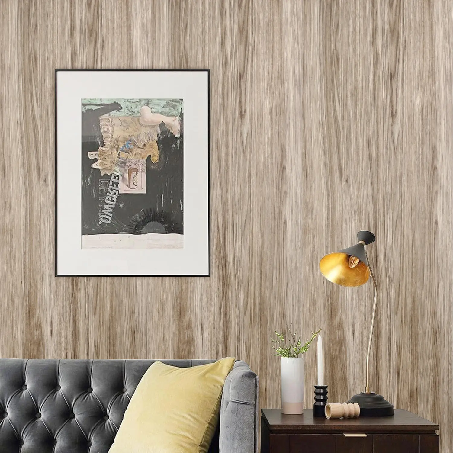 CHEERMO Vintage Wood Grain Wallpaper, Matte Finish Natural Wood Texture, 15.75x196.85 Inch Waterproof Self-Adhesive Wall Paper, Ideal for Café Interior Decor