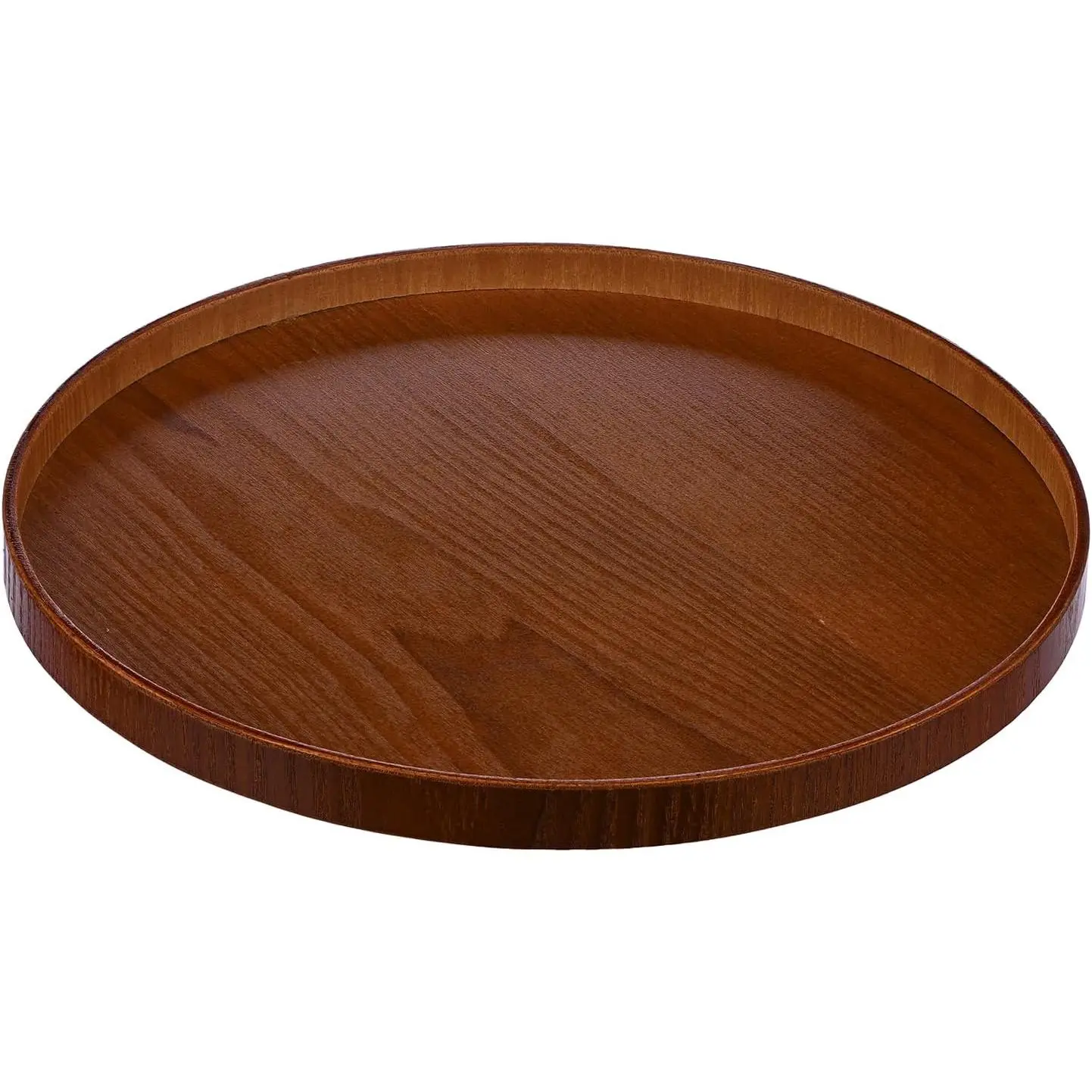 Round Trays  Decor, 11.8" Large Round  Tray for Ottoman, Large Tray for Ottoman Coffee Table Candle Holder, Wooden Serving Decorative Trays for  Kitchen Office Organizer