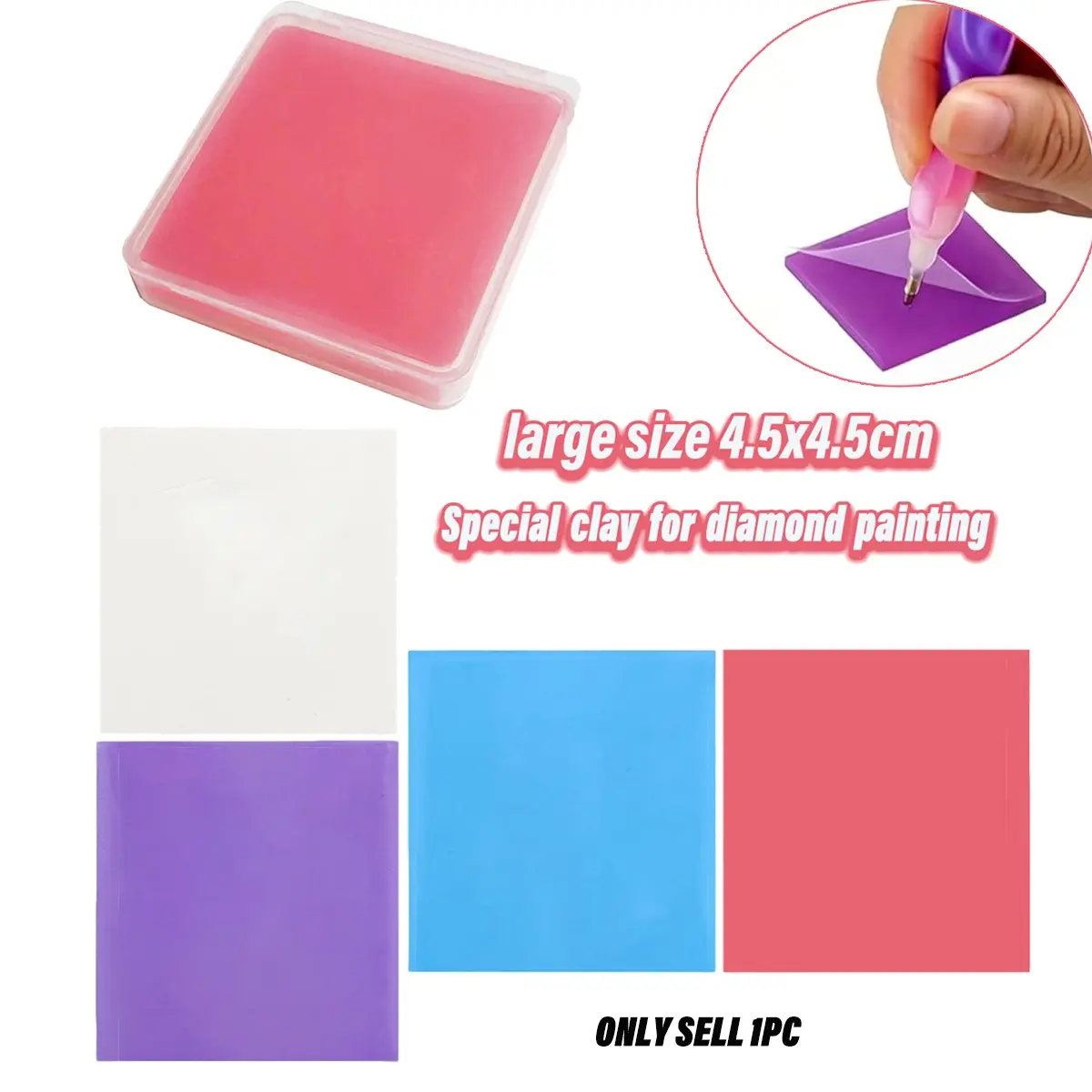 Large Diamond Painting Wax with Strong Adhesive Strip, Storage Box Included, Ideal for Home Crafts and Personal Leisure Time