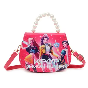 New Korean Style Witch Girl Group Coin Purse, Kpop Anime Cute Storage Bag, Pearl Crossbody Bag, Trendy Accessory, Decoration