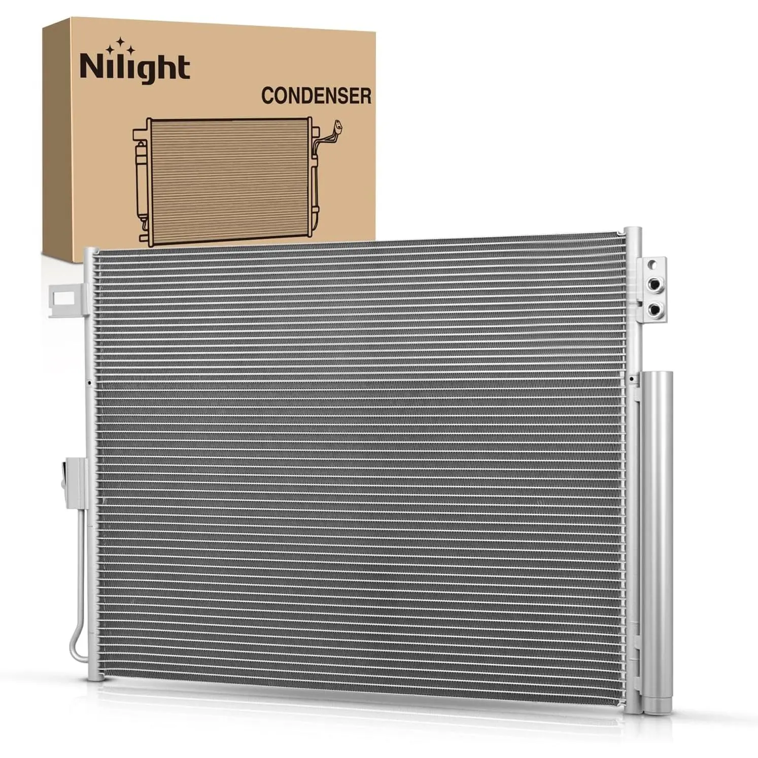 Nilight 1 x A/C Condenser with Receiver Drier (100% Leak Testing) - Aluminum, Compatible with Jeep Grand Cherokee 2011-2021, Dodge Durango V6 V8 3.6L 5.7L 2011-2021, Acura DX/Civic L4 1.8L 4-Door Sedan, Replace# 3893,7013893,CH3030242,55038003AE, Ac Conde