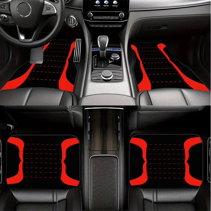 4-piece Car Floor Mat Set - Universal Size Car Floor Mat - Suitable for Cars SUVs、 Truck and Car Interior Accessories, Ideal for Protecting Vehicles and Decorating Styles, Car Parts, Christmas and Halloween Gifts